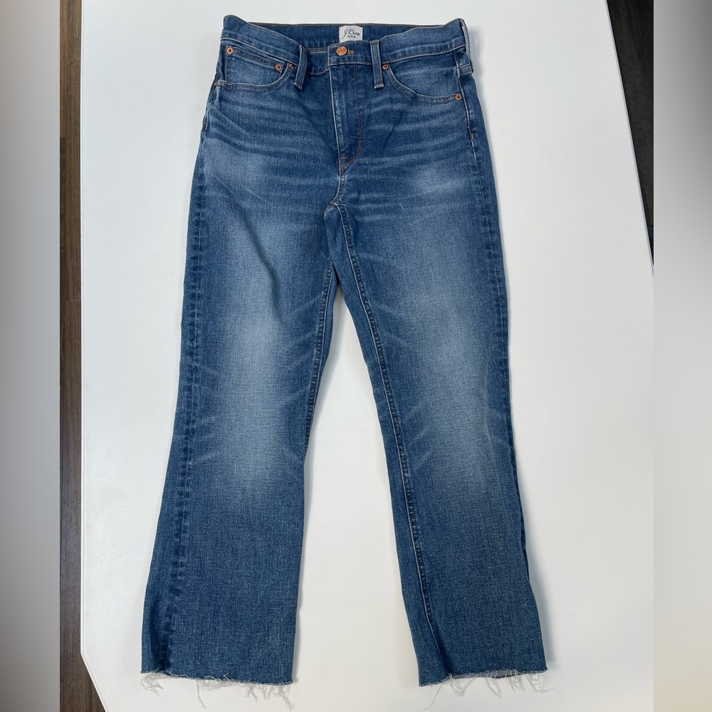 J. Crew Women's Blue Denim Jeans 9” Billie Demi Boot Crop Size 28